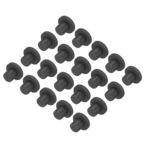 Image of UXCELL High Temp Silicone T-Shaped Solid Rubber Stopper Plugs - Dia 10mm /0.39 inch, Black, Pack of 20 (OD 18mm)