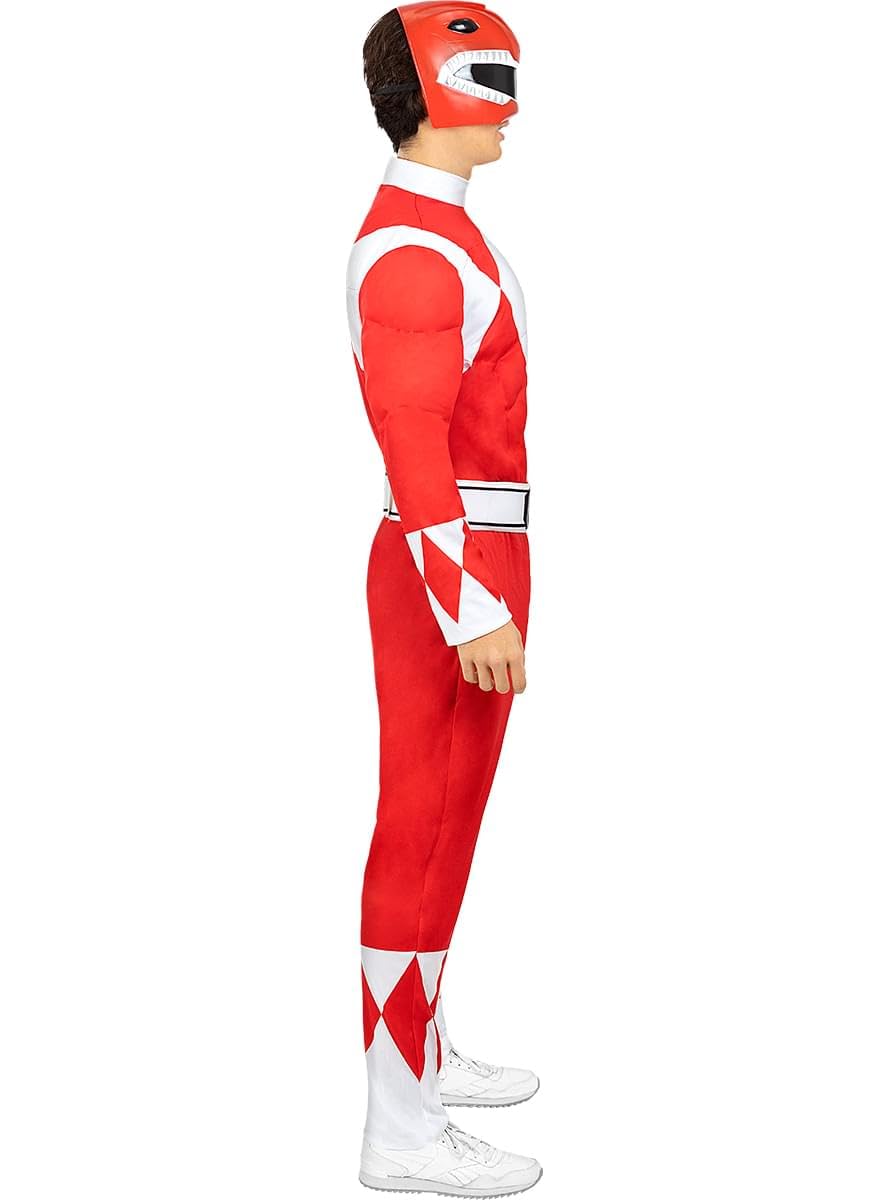 Funidelia | Czerwony kostium Power Ranger Męskie Filmy i seriale Superbohaterowie Kreskówki - Strój dla dorosłych i zabawne akcesoria na imprezy karnawał i Halloween - Czerwony