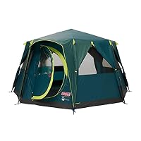 Coleman, Octagonal Blackout Tent 6-8 Person Waterproof Dome Tent Family Camping Tent with Sewn Ground Sheet Sports & Outdoors