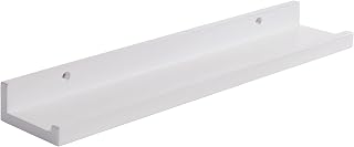 IBUYKE Wandregal in U-Form, 30/45/60/90 cm Schweberegal Vintage-Stil Hängeregal Büroregal für Dekos, Wohnzimmer, Schlafzimmer und Bür White RF-GB544W