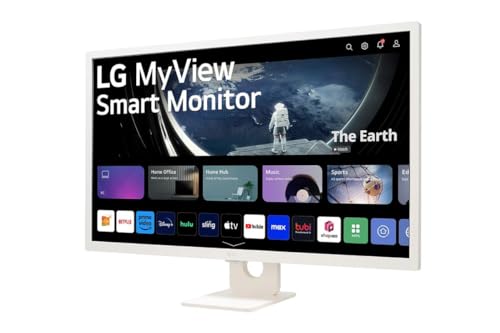 Image of LG 32SR50F-W 32 inch Full HD (1920 x 1080) IPS Smart Monitor with webOS, ThinQ Home Dashboard, AirPlay 2, Screen Share, Bluetooth, 2xHDMI, 2xUSB, Remote Control, White