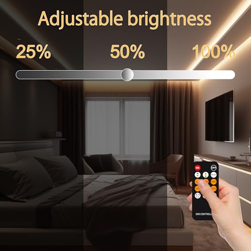 AXMOTUT COB LED Strip Light Warm White, High Bright LED Lights with 2400LEDs, RF Remote and UL Power Supply, 2700K Dimmable LED Rope Lights for Mirror, Bedroom, Kitchen, DIY Home Decoration - Image 3