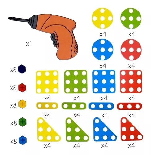 Kit Ferramenta Infantil De Montar Parafusadeira De Brinquedo, 106 Peças