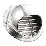 SOIMISS Couvercle de Ventilation Anti-pluie en Acier Inoxydable 100 Poli Épais, Protection Imperméable pour Conduit Pvc 110mm, Sortie D'air Toiture et Hotte, Accessoire Ventilation