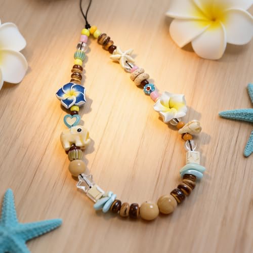 Image of Cute Beaded Camera Wrist Strap for Phone, Digital Camera Charm Lanyard, Pearl Beaded Chain for Bag Keychain Gift