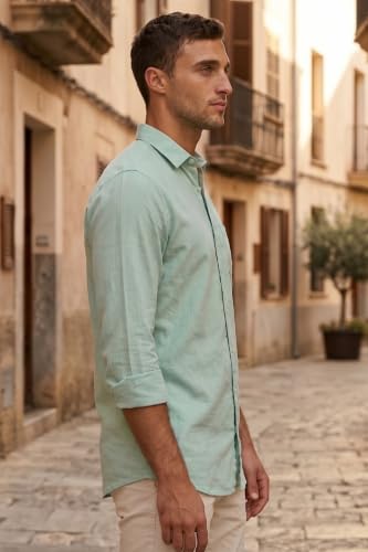 Image of Louis Philippe Men's Cotton Slim Fit Over Dyed Color Depth Comfortable and Durable Soft Handfeel Full Sleeve Solid Casual Shirt