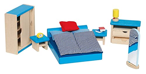 Mobilier de chambre pour maison de poupées Goki 51906 : finis les meubles fragiles qui cassent