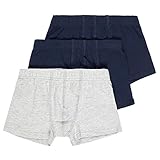 Boxershorts aus Bio-Baumwolle NAME IT Jungen NKMTIGHTS 3P SOLID Grey Melange 2 NOOS Boxershorts, 134-140