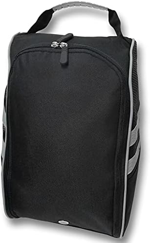 CaddyDaddy Golf Modern Golf Shoe Bag, Black/Grey