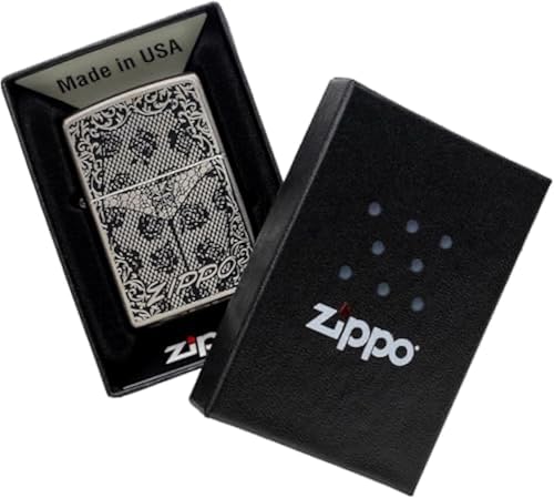 Encendedor Zippo Oil Flint Metal Vintage Plateado miniatura 5