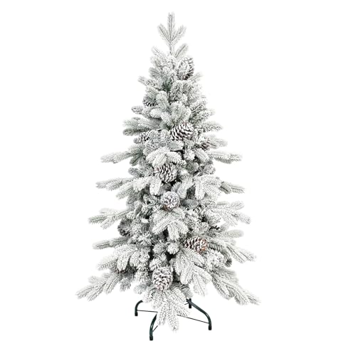 4ftsnowflockedchristmastreewith455pepvcmixedbranchtipsunlitartificialskinnypencilchristmastreewith19pineconeshingedpremiumxmasslimfirtreesforhomeofficepartydecoration  Urban Country Home Decor 4 ft snow flocked christmas tree with 455 pepvc mixed branch tipsunlit artificial skinny pencil christmas tree with 19 pine coneshinged premium xmas slim fir trees for homeofficeparty decoration  urban country home decor