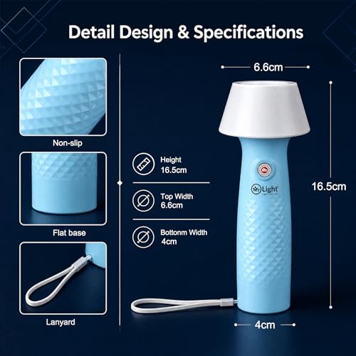 Image of Mr.Light Torch Light Rechargeable with Warm Lamp, 2-in-1 Stepless Dimming Flashlight, Long Runtime 1200mAh Battery, USB-C Charging, Portable for Home, Camping, Power Outage & Daily Use(Aqua Green)