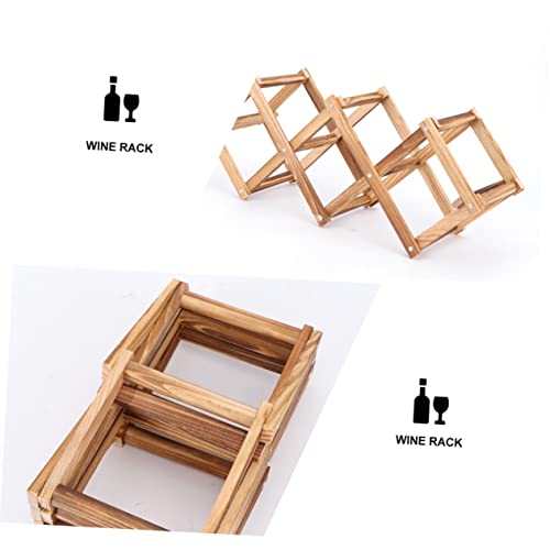 Estante plegable para vino KICHOUSE de plástico marrón miniatura 5