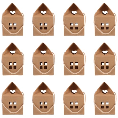 Boîtes en carton forme maison Tofficu en kraft naturel pour vos cadeaux d'invités de mariage