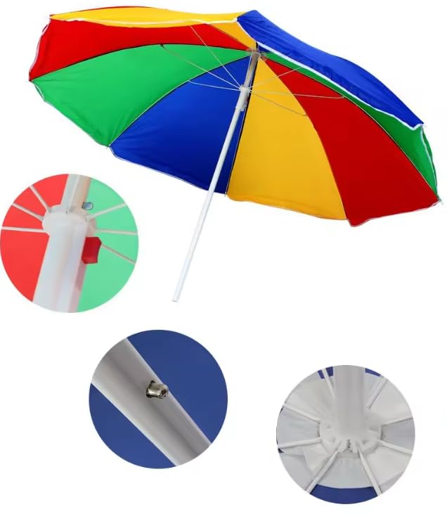 Image of Durable Garden Umbrella Sun Shade 7Ft Portable Waterproof Durable (Multicolor)