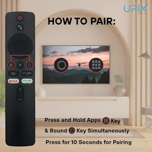 Image of Upix Compatible Xiaomi /Mi /Redmi Smart TV LCD /LED Remote BT-MI02 No. 1374 | with Voice | Netflix & Prime Video Buttons | Exactly Same Remote Will Only Work | Pairing is Required
