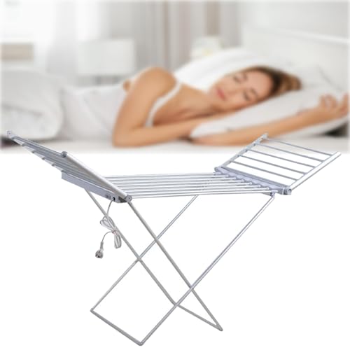 VOIRDA Secador de Ropa de Aluminio Electrico Portatil Tendedero Plegable Soporta Hasta 15 Kg de Ropa Secado Rápido con Alas 120 Solid Compact Interior con Patas Estables 220W
