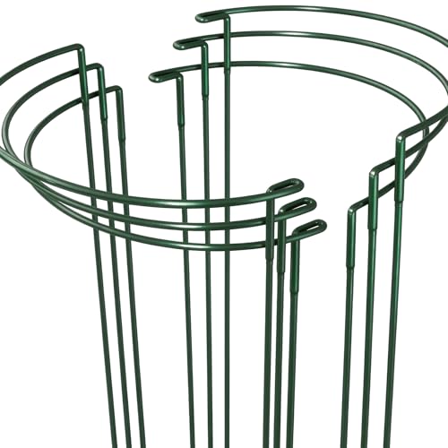 Bamworld 6er-Set Halbrunde Pflanzenstützen Stabile und Vielseitige Pfingstrosen-Stützen und Pflanzenhalterungen, Pflanzenstützring für Innen- und Außenpflanzen wie Pfingstrosen und Tomaten