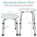 Vive Shower Stool for Inside Bath - Small, Adjustable, Plastic, Round, Non-Slip - Bathtub Seat Chair for Bathroom Safety - Waterproof Medical Universal Tub Bench for Elderly, Senior, Women, Adults