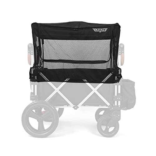 Image of Keenz Folding Collapsible Mosquito Netting Sun Shade Protection Cover Accessory with Zippered Opening for the 7S 4 Passenger Wagon, Black (Net Only)