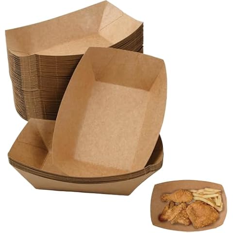 Wisebom Kraft Paper Food Trays, 100 Pack Cover