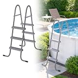 UISEBRT Poolleiter für Aufstellpools – 3 Stufen Pooltreppe für Poolhöhen 110 cm,Schwimmbadleiter mit Robuster Eisenrahmen bis 130 kg,Einfach zu Montieren & Bewegen