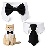 Dplolng Cat Bowtie Adjustable Bow Tie Collar Elegant Tuxedo Style for Cats