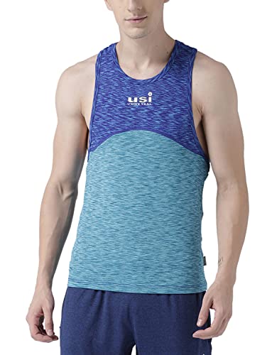 Image of USI UNIVERSAL Blue and Aqua Training T-Shirt for Men Small