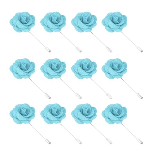 Image of PATIKIL Flower Boutonnieres Pin, Handmade Camellia Lapel Pin for Men Women Suit Wedding Graduation Anniversary Brooch Outfit Accessories
