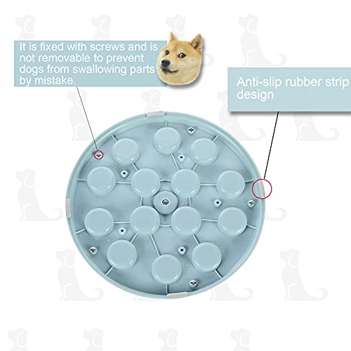 SUOXU Dog Puzzle Treat Dispenser Toy - Interactive Training IQ Bowl for Slow Feeding (Blue) - Image 3