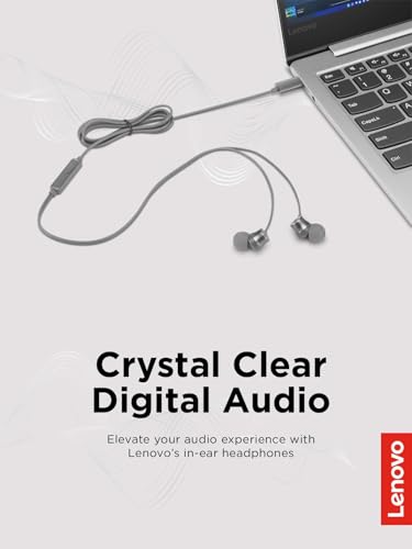 Lenovo 300 USB-C Earphone - Grey 300 USB-C Headphones - Image 3