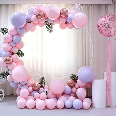 Round Balloon Arch Kit, 59 inch Reusable Circle Backdrop Garland Kit with Balloon Tools Suitable for Wedding, Birthday Party, Photo Background, Baby Shower, Bridal Shower Theme Party Decoration Cover