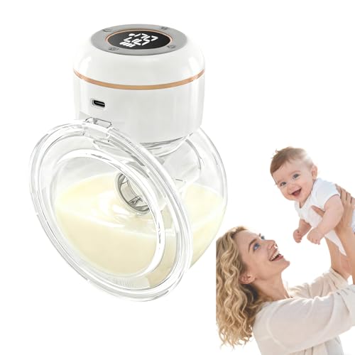 Sacaleches Eléctrico Manos Libres, Sacaleches Electricos Portátil con 4 Modos y 12 Niveles, Pantalla LED, Silencioso y sin Dolor, Sin BPA, Extractor de Leche Portátil de Boca de Bebé, Fácil de Montar