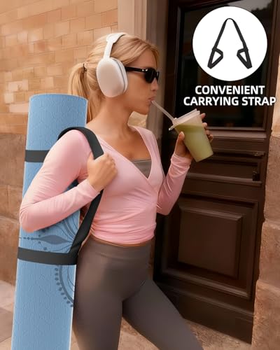 Image of Large Yoga Mat (75.5 inchx47.6 inchx0.4 inch)Extra Wide & Thick 10mm | Non-Slip Exercise Mat, High-Density TPE Mat for Yoga Pilates & Home Gym Workouts