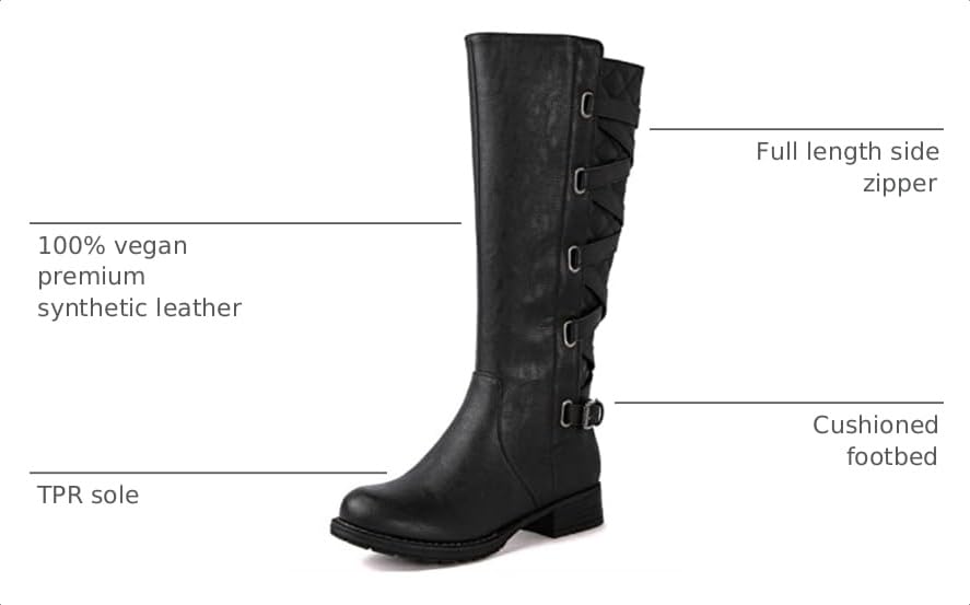GLOBALWIN Women's Black Boots For Women Knee High Fashion Boots For Fall Winter Size 8.5M - image 3