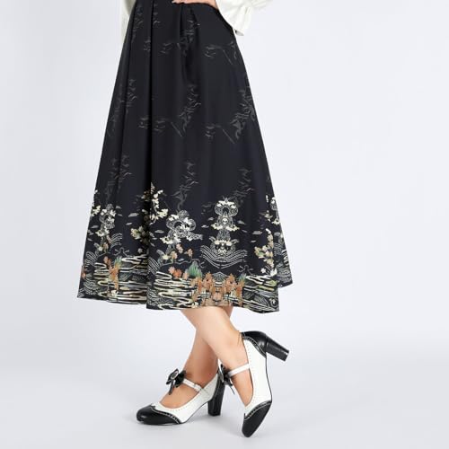 LIURUIJIA Women's Chic Bow Mary Janes Chunky Heels Ankle Strap Vintage Oxfords Pumps Cute Kawaii Dress Shoes4