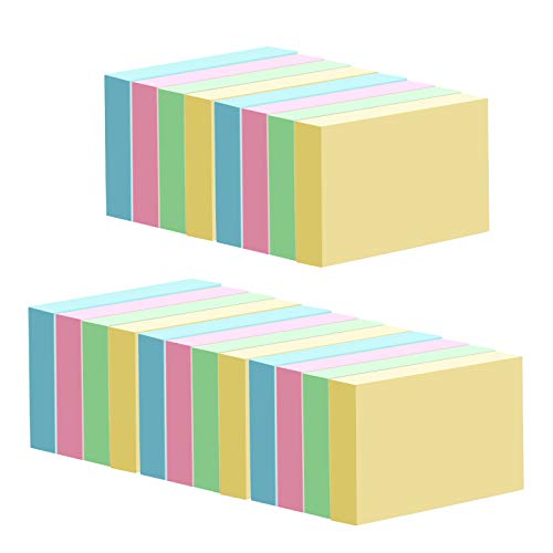 Mini Sticky Notes, 1.5 x 2 Inches Small Self-Stick Notes, for Office, School and Home, 4 Bright Colors, Pack of 20