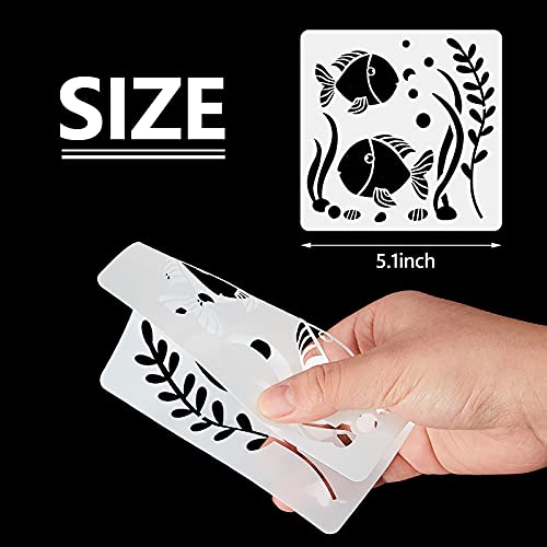 30 Pieces Sea Ocean Creatures Stencils Painting Sea Animal Templates Diy Creatures Pattern Stencils For Scrapbooking Drawing Tracing Furniture Wall Floor Decor Crafts, 5.1 X 5.1 Inch #TOP1