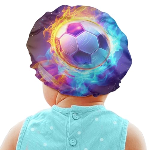 Snilety Cuffia morbida da calcio per capelli ricci per ragazzi e bambini oversize extra large regolabile sciarpa traspirante sonno auto per capelli lunghi