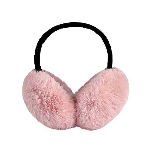 Surblue Unisex Foldable Earmuffs Warm Faux Furry Fleece Winter Outdoor, Pink #TOP14
