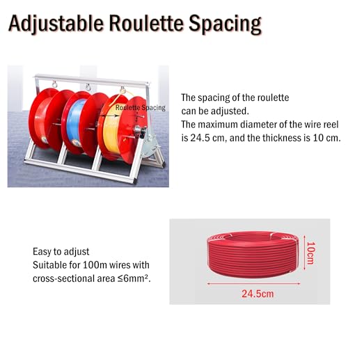 Portacarretes de alambre de aleación de aluminio rojo portátil con dispensador regulable 7