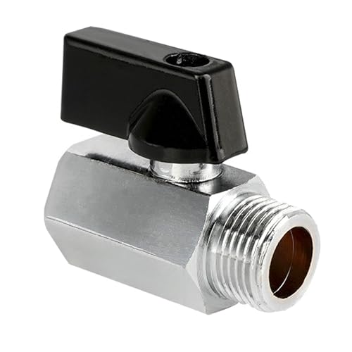 Mini válvula de bola de latón G3/8'(Ø15,3mm) hembra x G3/8'(Ø16,2mm) macho,DN10,Mini válvula de bola,Mini válvula de cierre cromada,Racor roscado Conectores de latón