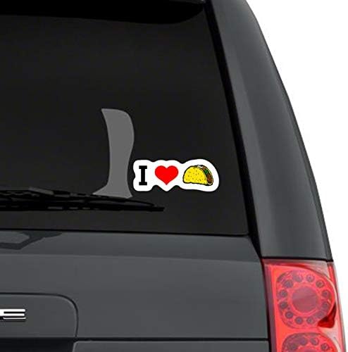 Miniatura 6 de MKS1416 - Calcomanías de vinilo con texto en inglés "I Love Taco Food" (2 unidades) - Calcomanías de vinilo para auto, camión, camioneta, SUV,