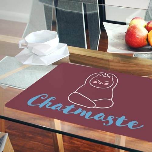 Sets de table en liège rouge Chatmaste Yoga grand format durable