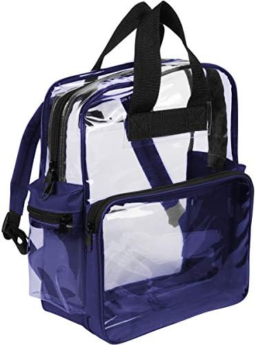 Nufazes Clear Backpack - See Through Daypack Clear Backpacks in Navy