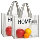 MQMCPDS 2-Pack Clear Toteag for Stadium Events, Large Transparent Lunch Bag for Sports Games & Concerts, 12"X12"X6", Two in White Gray, Large, Clear Lunch Bags for Work