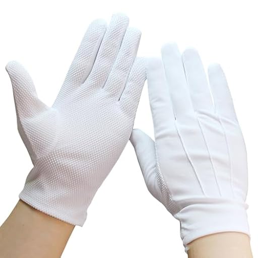 KMGDM Guantes blancos antideslizantes, guantes cortos para esmoquin formal, para guardia, desfiles, inspección, guantes para hombre y mujer unisex | Ya disponible en tu tienda friki favorita! En mundofriki.es!