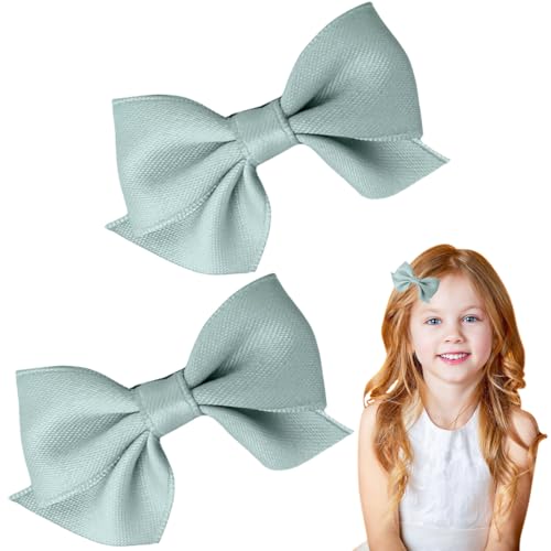 1 paio di fermagli per capelli con fiocco, antiscivolo, per ragazze, Natale, matrimonio, compleanno (verde)