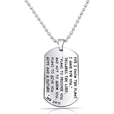 Anlive Jeremiah 29:11 Necklace For I Know The Plans I Have For You Dog Tag Necklace Cover
