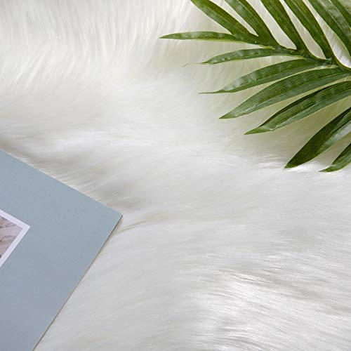 Ciicool Ultra Soft Faux Sheepskin Fur Rug Fluffy Rug For Bedroom Fuzzy Carpet For Living Room Kid's Room Nursery Decor, White 2 X 6 Feet #TOP1